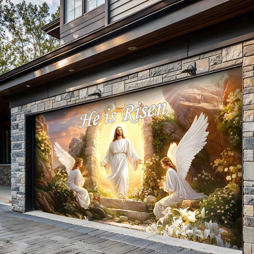 Lorva Garage Door Banner Decoration He Is Risen