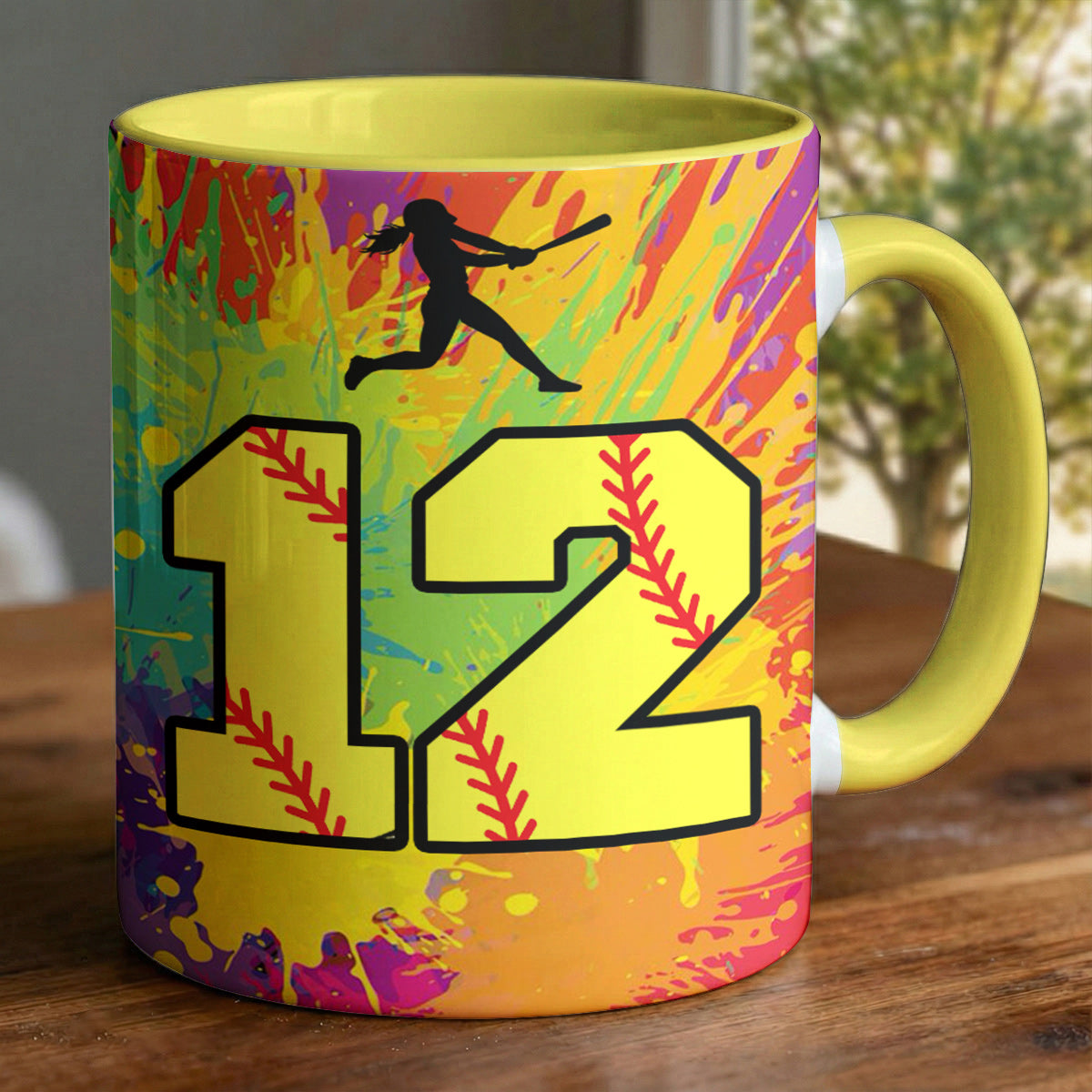 Lorva Personalized Mug Colorful Softball