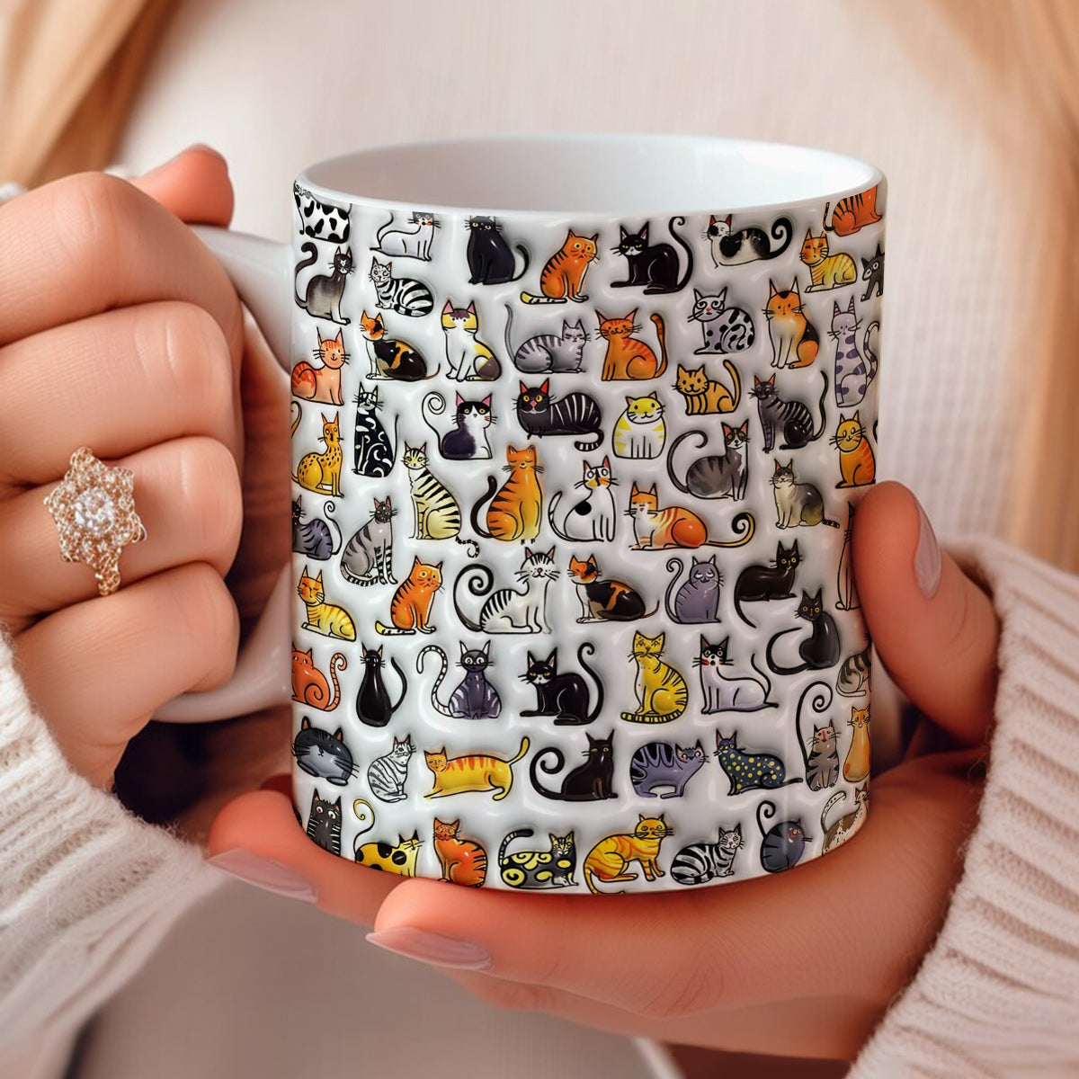 Lorva Mug Joyful Cat Family