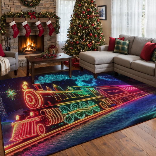 Lorva Christmas Area Rug Magical Train