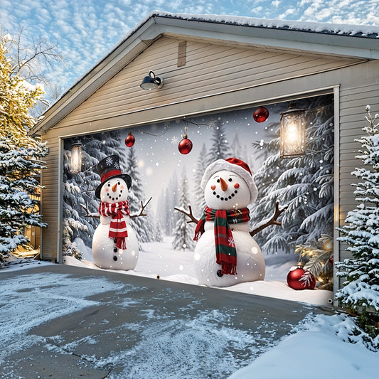 Lorva Snowman Christmas Garage Door Banner Decoration Love