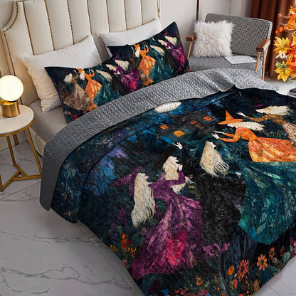 Witch Lorva All Season Quilt 3-Piece Set Dancing In The Moonlight