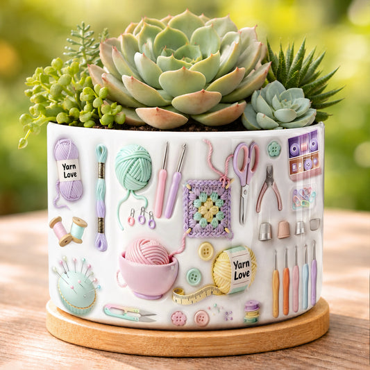 Lorva Yarn Ceramic Plant Pot Yarn Is My Therapy