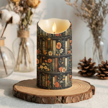 Lorva LED Candle Vintage Floral Bookshelf