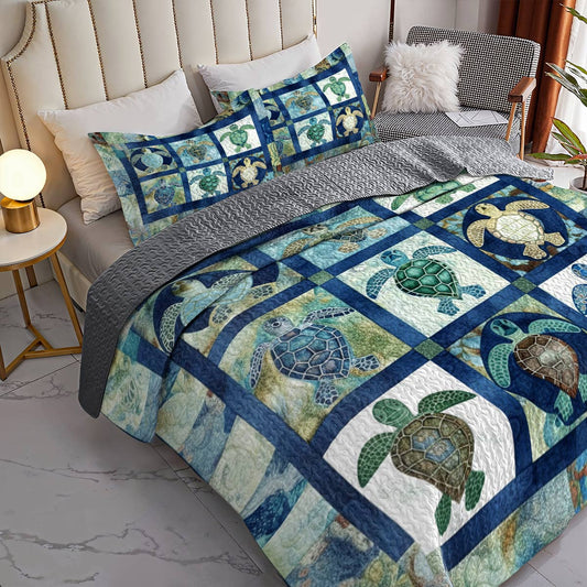 Lorva Sea Turtle All Season Quilt 3-Piece Set