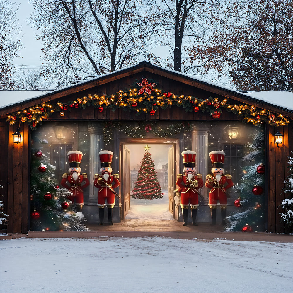 Lorva Christmas Garage Door Banner Decoration Nutcracker Christmas Guard