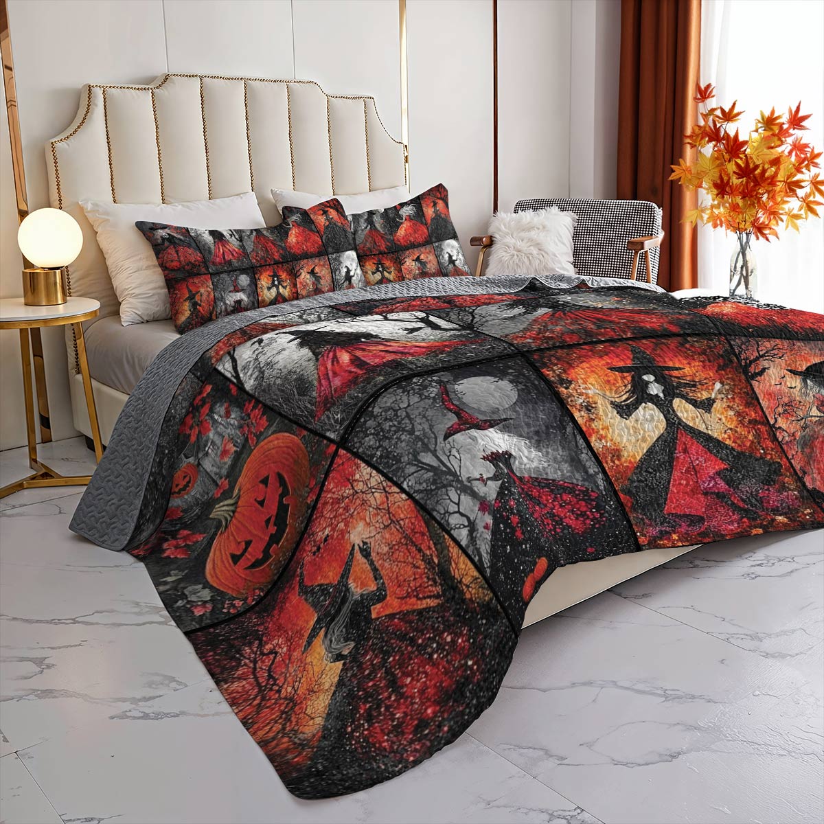 Witch Lorva All Season Quilt 3-Piece Set Scarlet Spell