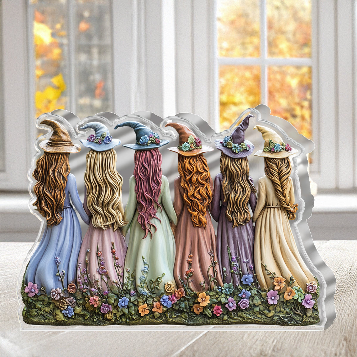 Witch Custom Shaped 2D Print Acrylic Plaque Witches in Bloom