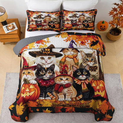 Cat Lorva All Season Quilt 3-Piece Set Happy Halloween
