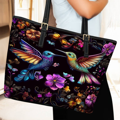 Lorva Hummingbird Leather Tote Bag Vintage Lovely