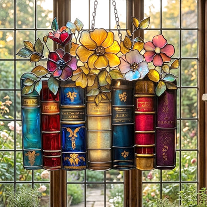 Lorva Reading Suncatcher Gorgeous Floral Books