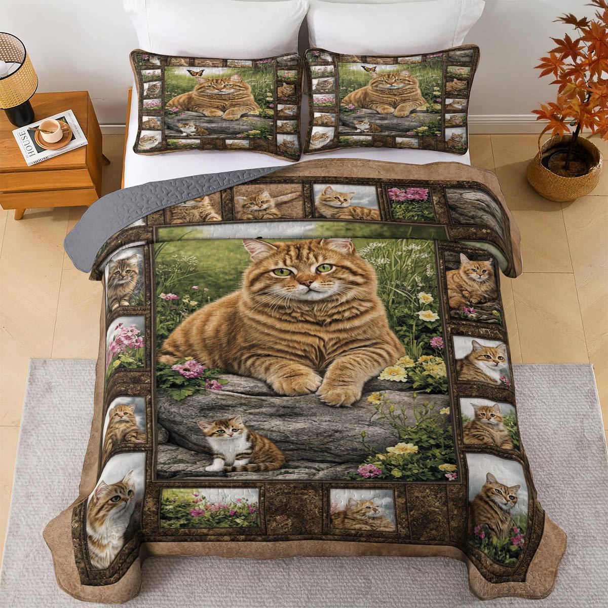 Lorva All Season Quilt 3-Piece Set Garden Tabby Dreams