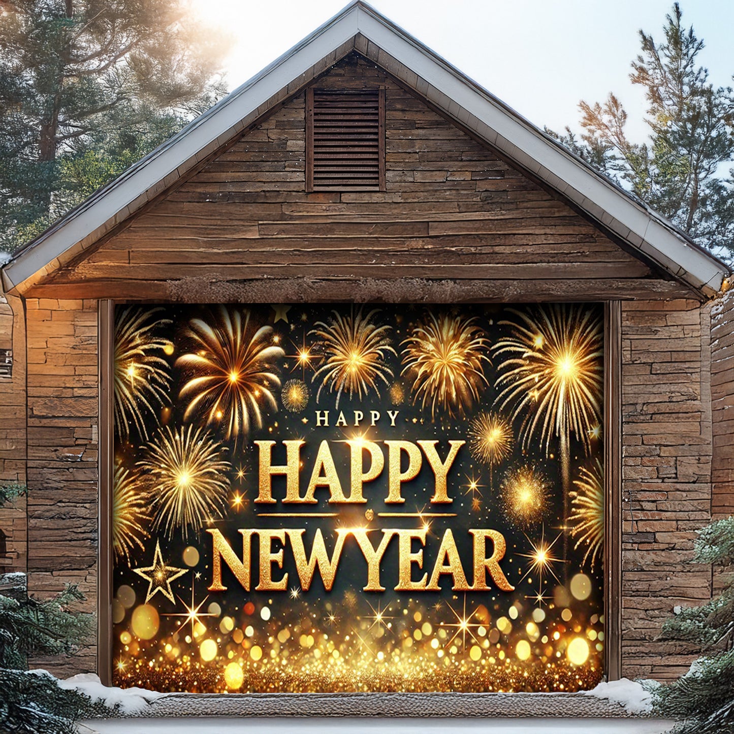 Lorva Garage Door Banner New Year Luxe Celebration