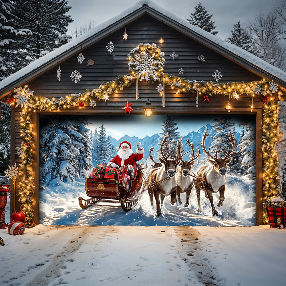 Lorva Christmas Garage Door Banner Decoration Joyful