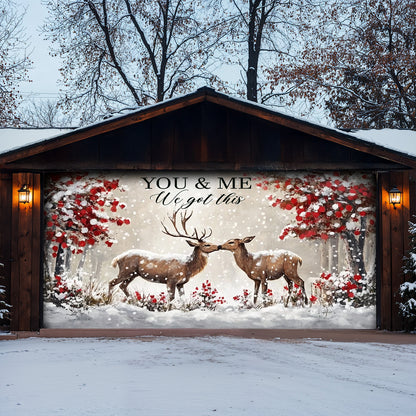 Lorva Deer Garage Door Banner Decoration Everlasting Love