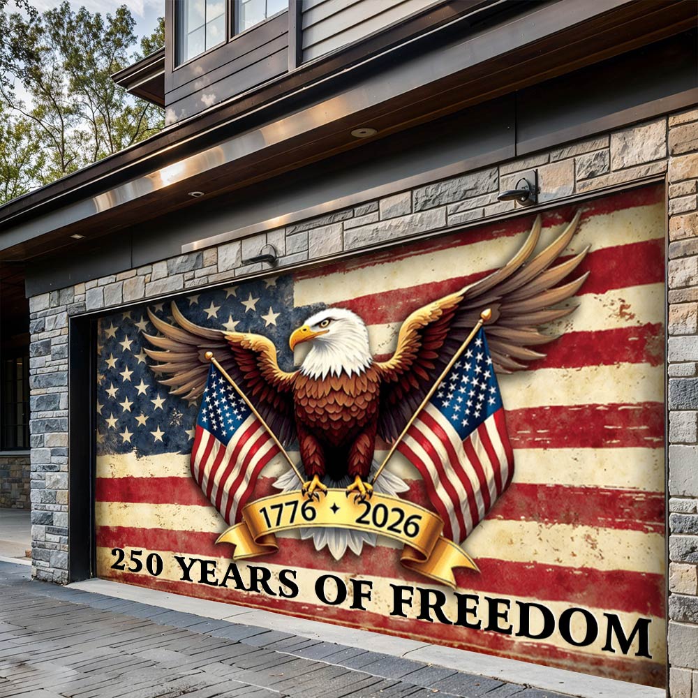Lorva Garage Door Banner Decoration 250 Years Of Freedom