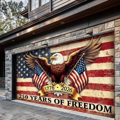 Lorva Garage Door Banner Decoration 250 Years Of Freedom