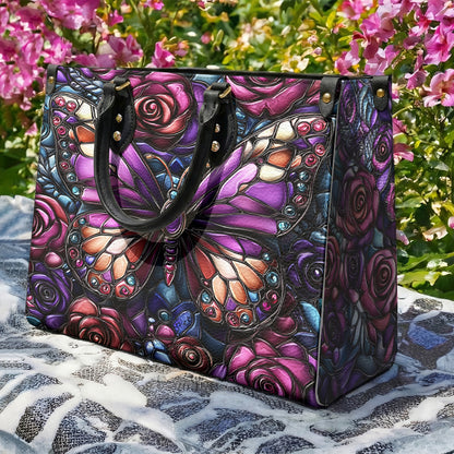 Lorva Butterfly Leather Bag Rose & Butterfly Elegance