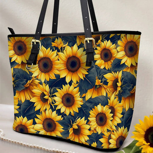 Lorva Sunflower Leather Tote Bag Harvest Glow