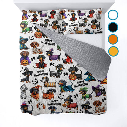 Dachshund Lorva All Season Quilt 3-Piece Set Happy Halloweenie