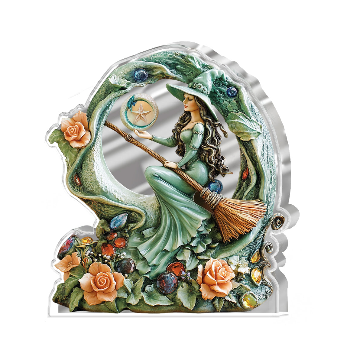 Witch Custom Shaped 2D Print Acrylic Plaque Gentle