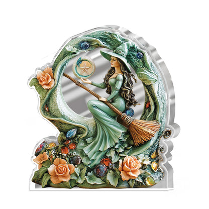 Witch Custom Shaped 2D Print Acrylic Plaque Gentle