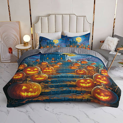 Halloween Lorva All Season Quilt 3-Piece Set Haunted Pumpkin Path