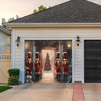 Lorva Christmas Garage Door Banner Decoration Nutcracker Christmas Guard