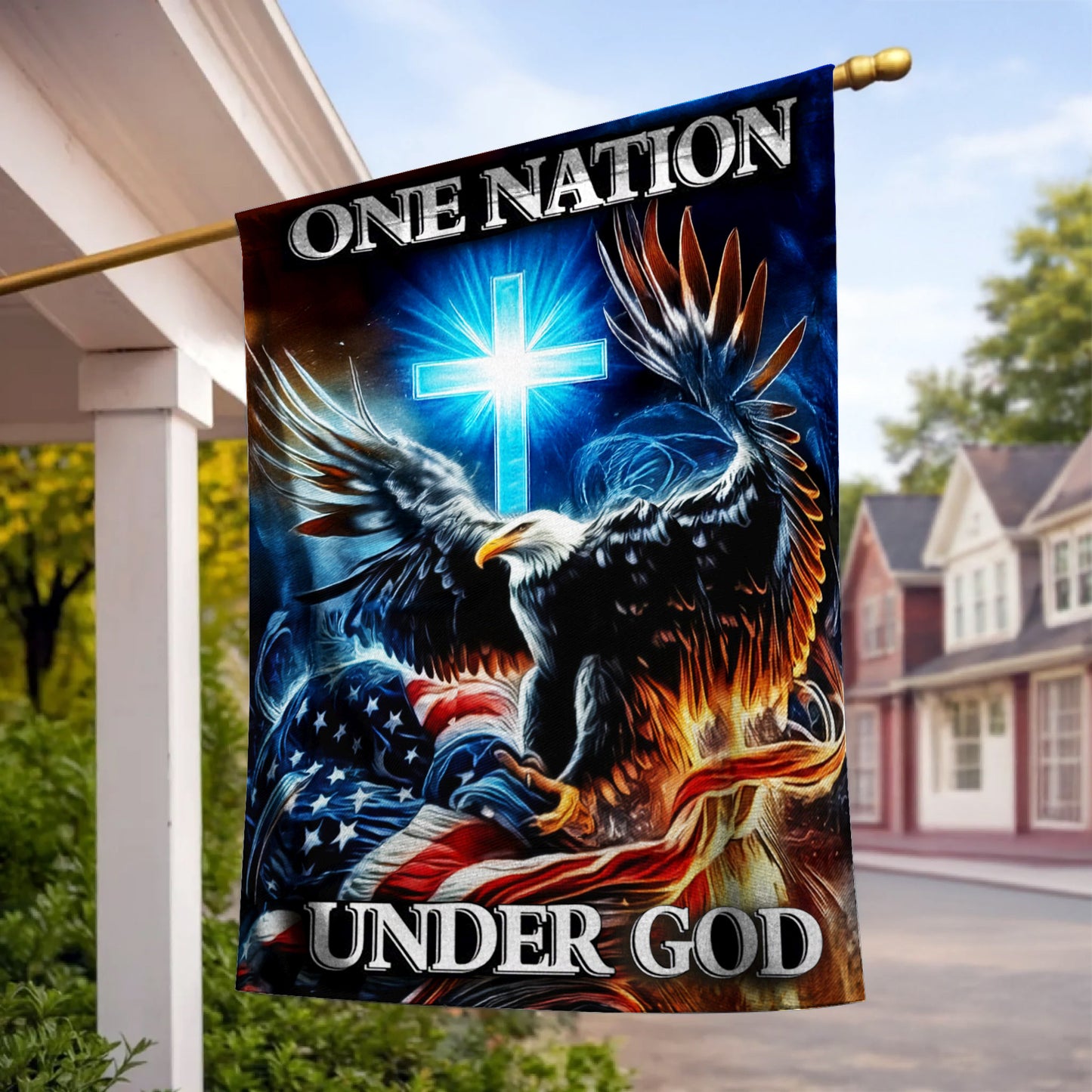 Lorva Garden America Flag One Nation Under God