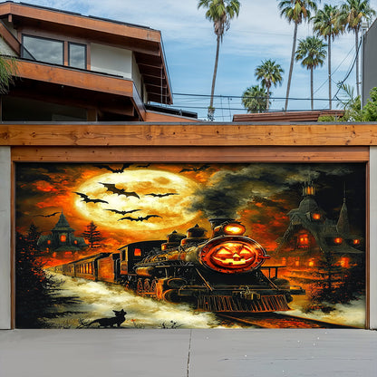 Lorva Halloween Garage Door Banner Decoration Pumpkin Express Halloween