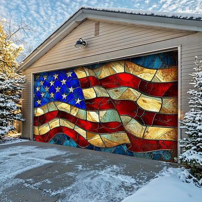 Lorva Patriotic Garage Door Banner Decoration American Flag