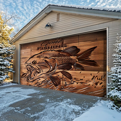 Lorva Fishing Garage Door Banner Decoration Gone Fishing