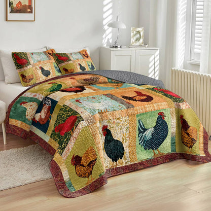 Lorva Chicken All Season Quilt 3-Piece Set
