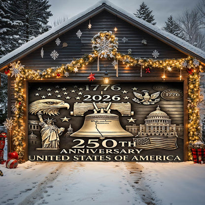 Lorva Patriotic Garage Door Banner Decoration Liberty