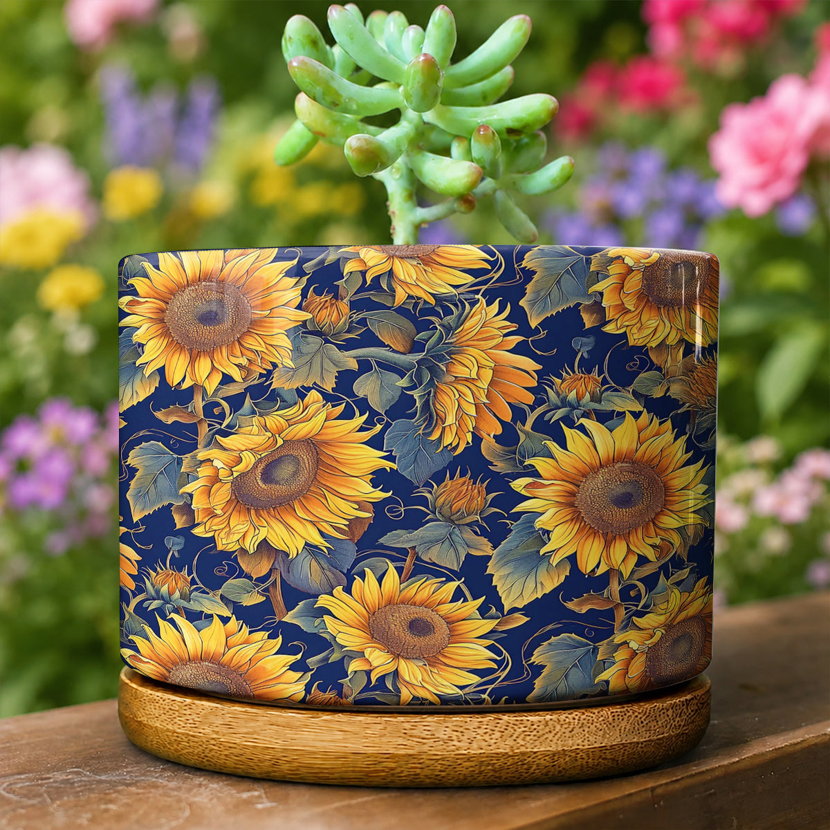 Lorva Sunflower Ceramic Plant Pot Vintage