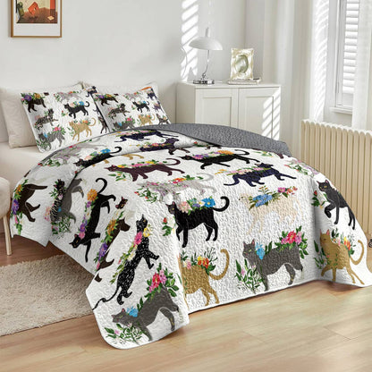 Lorva All Season Quilt 3-Piece Set Charming Floral Catwalk