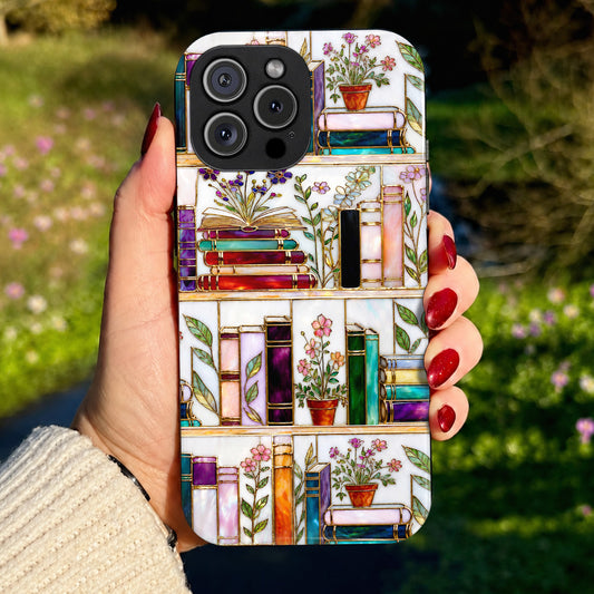 Lorva Reading Phone Case Charming Floral Bookshelf