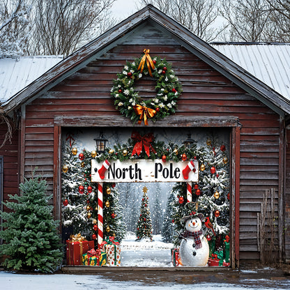 Lorva Christmas Garage Door Banner Decoration Beautiful North Pole