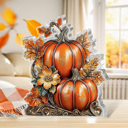 Autumn Custom Shaped 2D Print Acrylic Plaque Pumpkins Lovely