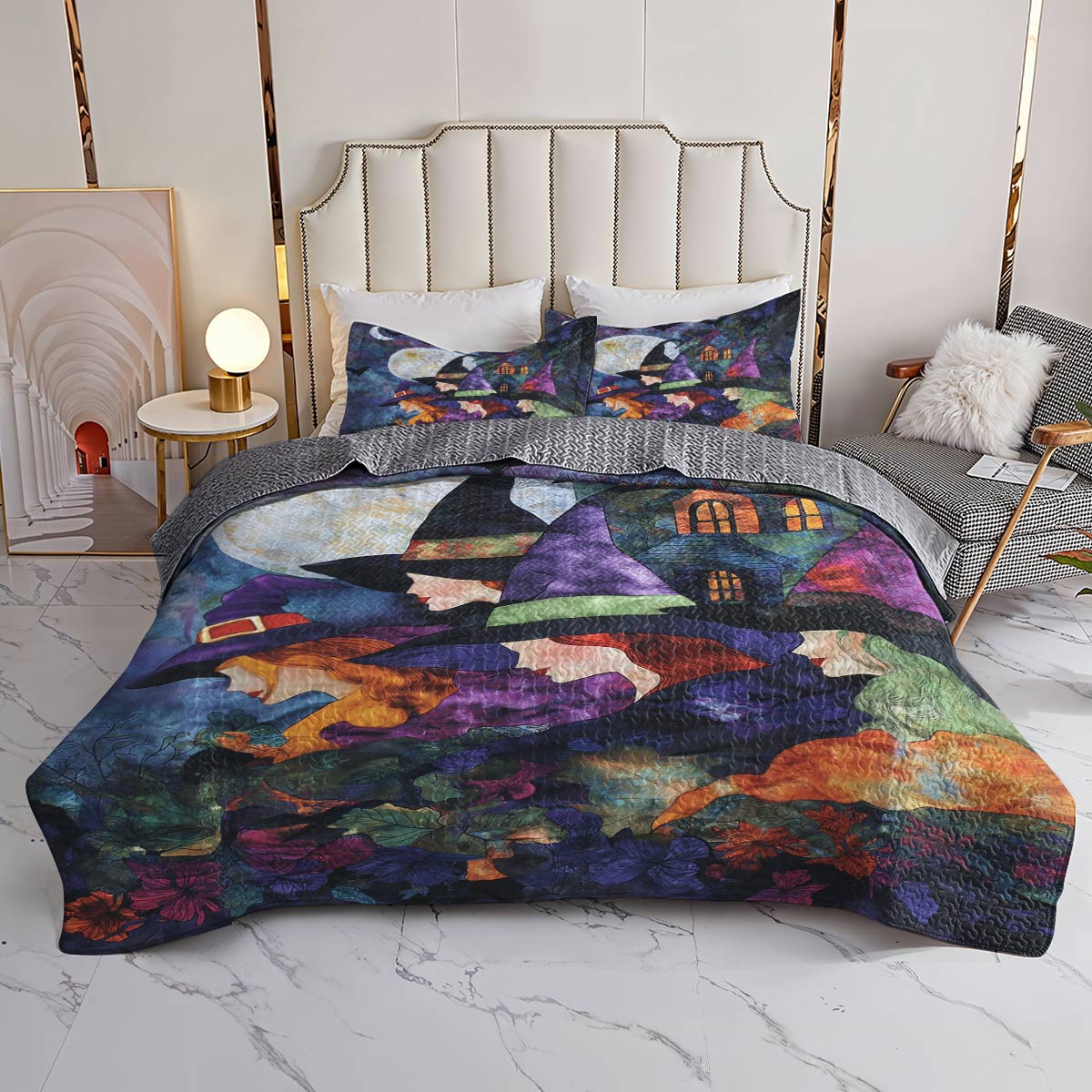 Witch Lorva All Season Quilt 3-Piece Set Moonlit Witches