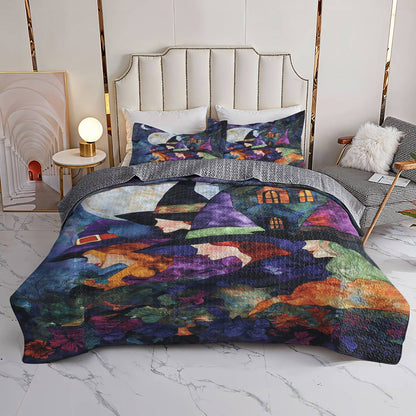 Witch Lorva All Season Quilt 3-Piece Set Moonlit Witches