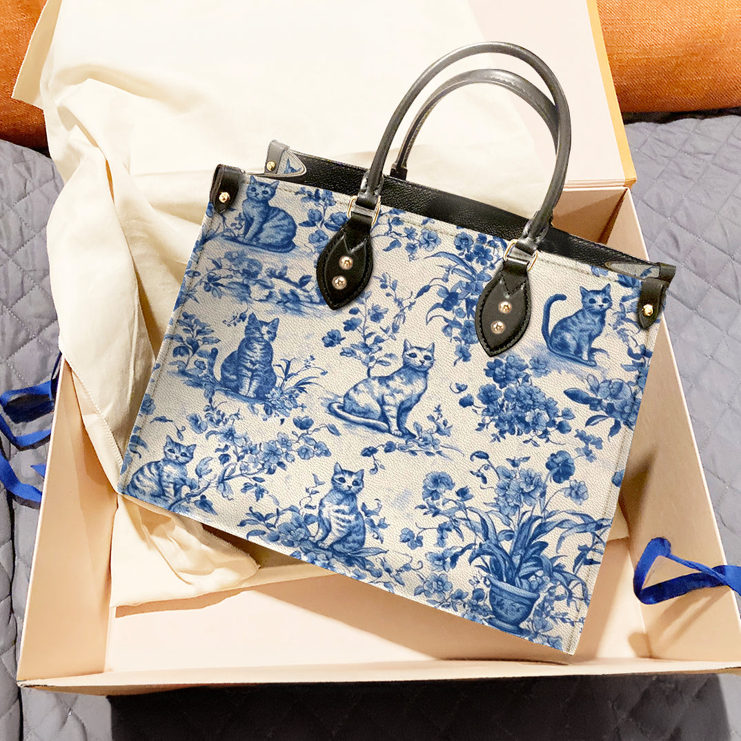 Lorva Leather Bag Blue Garden Whiskers