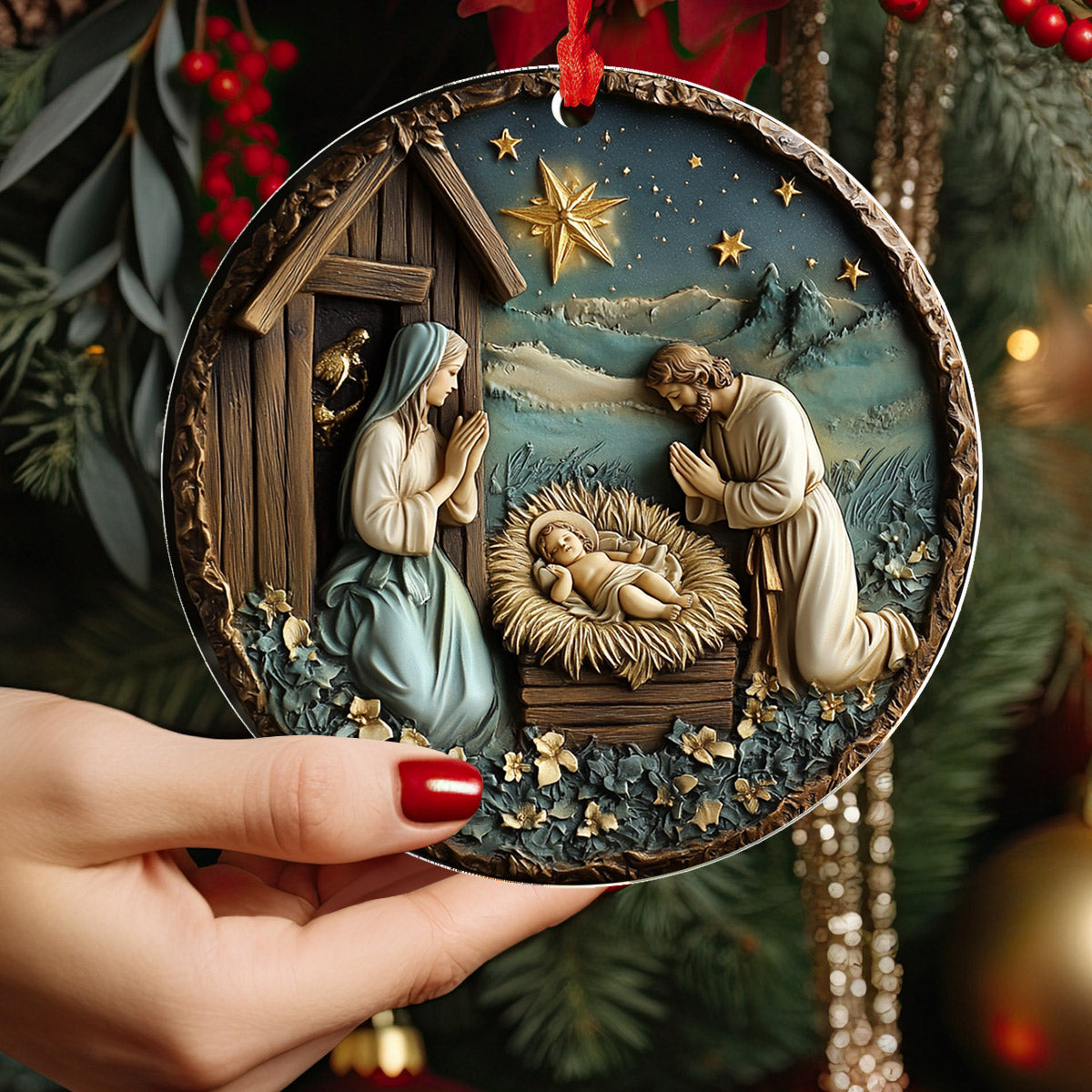 Lorva 2D Acrylic Ornament Timeless Holy Family