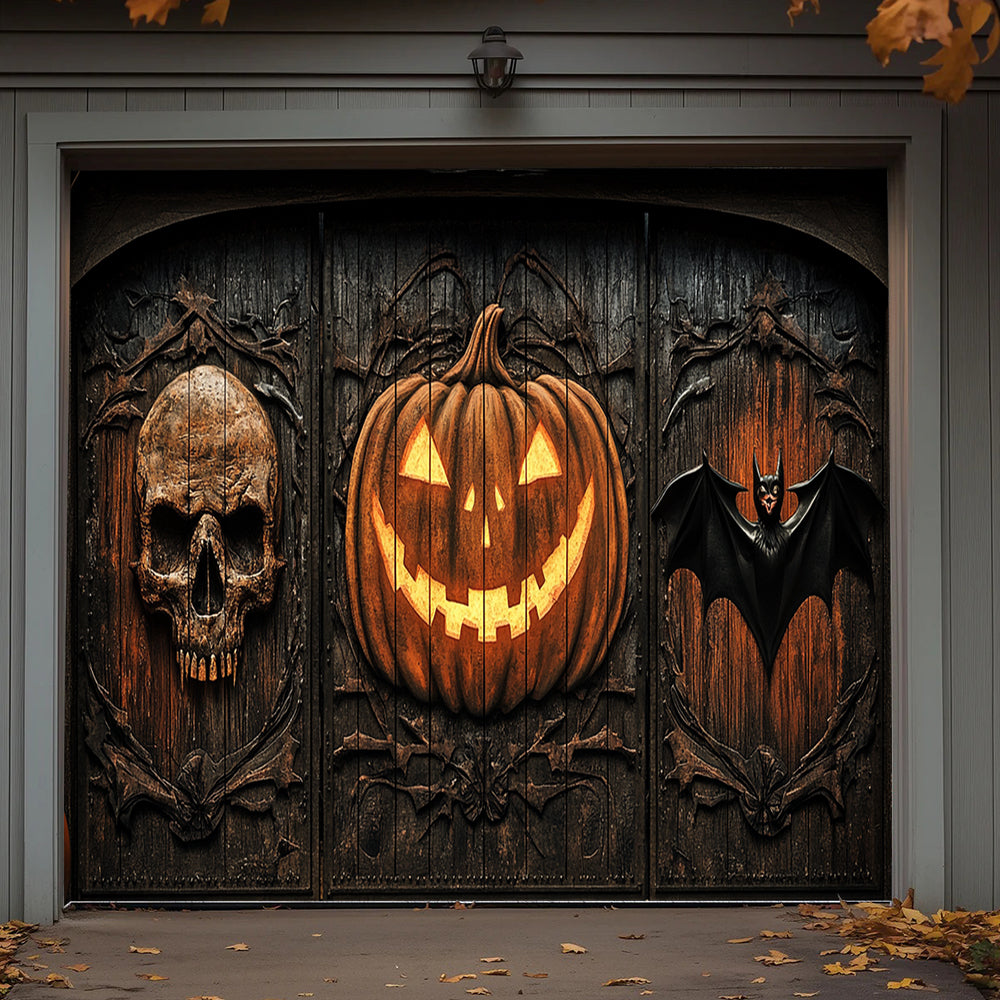 Lorva Halloween Garage Door Banner Decoration Haunted Iron Manor
