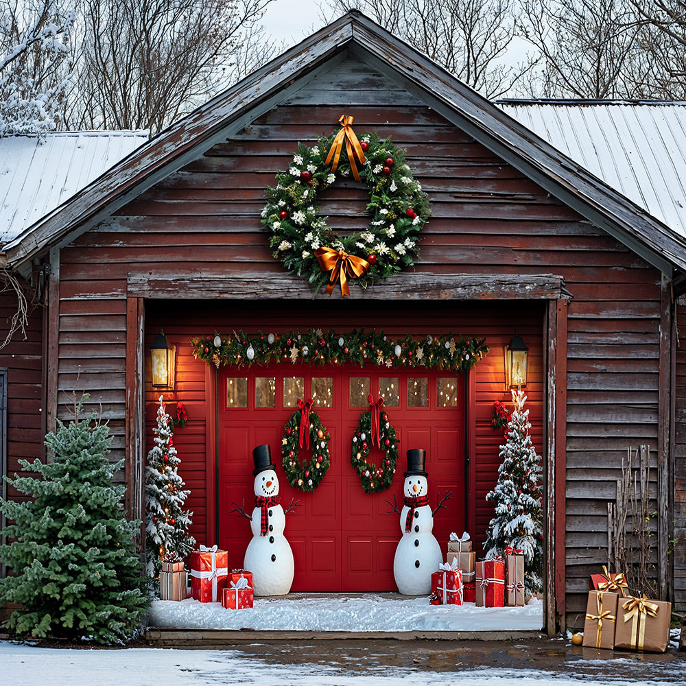 Lorva Christmas Garage Door Banner Decoration The Cute Snowman Gate