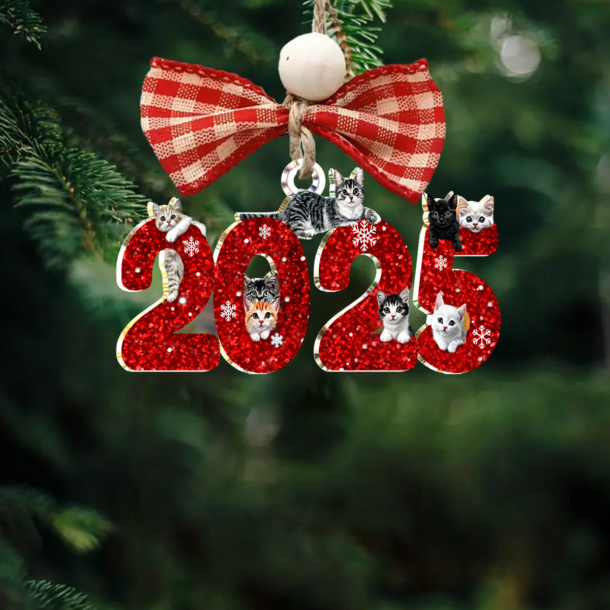Lorva Cat 2D Acrylic Ornament Merry Christmas 2025