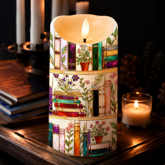 Lorva Reading LED Candle Charming Floral Bookshelf