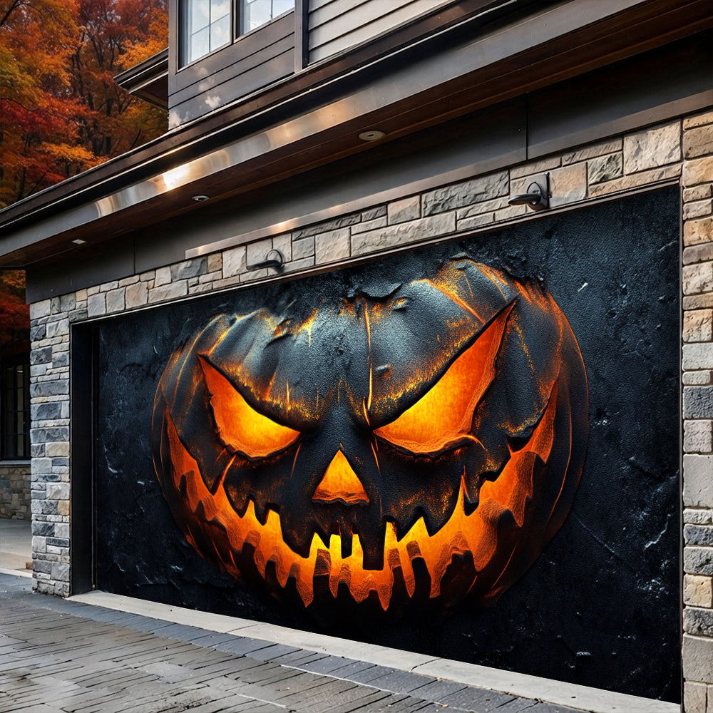 Lorva Halloween Garage Door Banner Decoration Pumpkin Of Darkness