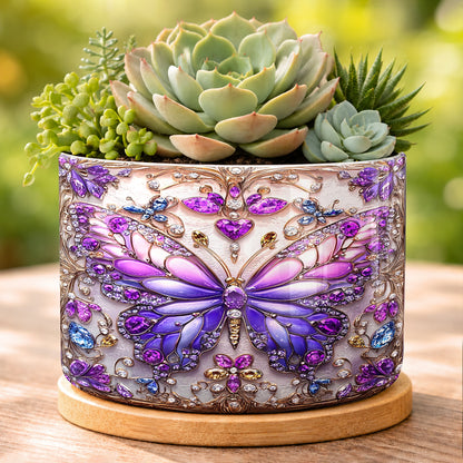 Lorva Ceramic Plant Pot Sparkling Butterfly