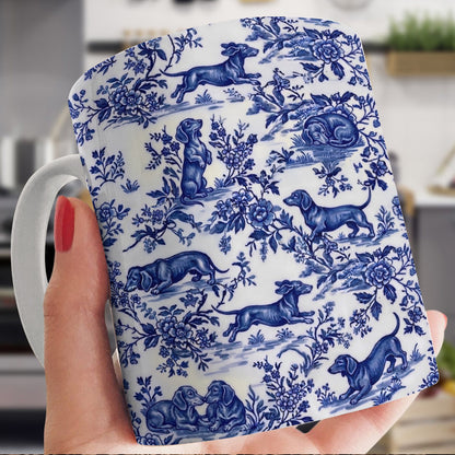 Lorva Mug Classical Floral Dachshunds